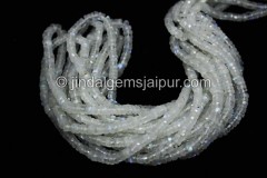 White Rainbow Faceted Tyre Beads